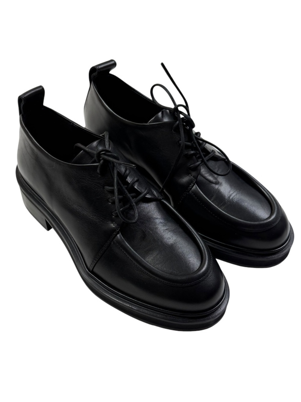 Aeyde Mara Derby Leather Platform Lace Up Shoes Black EU 35 Made Italy